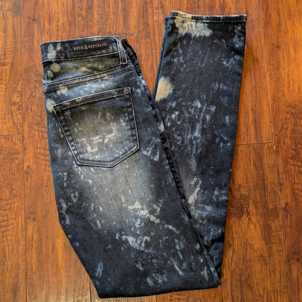 Rock & Republic Berlin Skinny Jeans - Acid Wash - Y2K Indie Sleaze